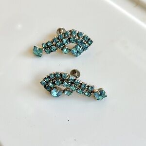 Turquoise Rhinestone Earrings